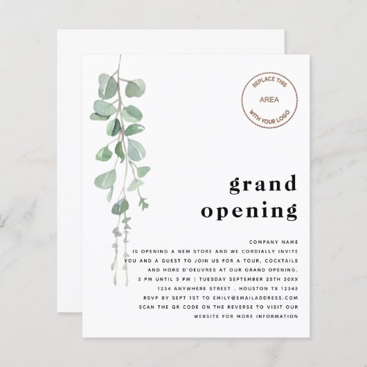 Begroting Eucalyptus QR-code Winkel grote opening (Voorkant / Achterkant)