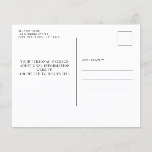 Begroting Eucalyptus Rustic slaat het Briefkaart D (Achterkant)
