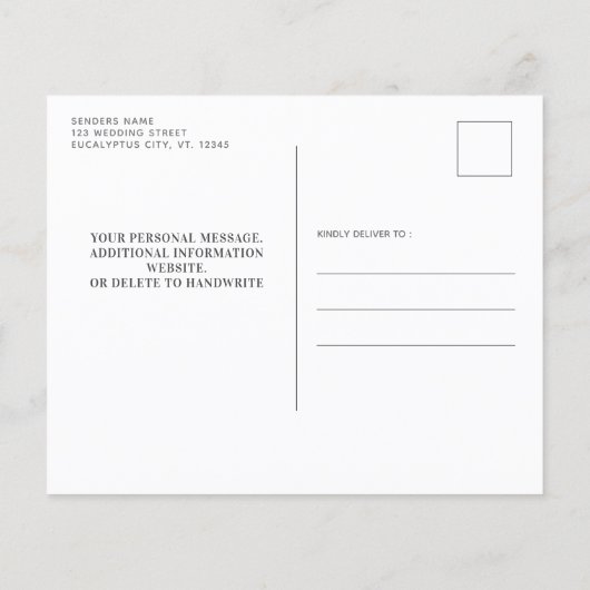 Begroting Eucalyptus Rustic slaat het Briefkaart D (Achterkant)