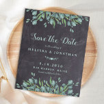 Begroting Eucalyptus Rustic slaat het Briefkaart D<br><div class="desc">Save the date! Maak je huwelijk bekend met vrienden en familie met dit mooie krijtbord en eucalyptus, die de datumkaarten bewaren. Deze briefkaarten van de budgettrouwuitnodiging moeten als te grote briefkaarten worden gemaild, zodat kunnen de standaardverzendkosten worden gemaakt, maar zij hebben geen envelop of een retouradreslabel nodig. Personaliseer met namen,...</div>