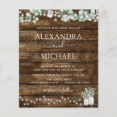 Begroting Eucalyptus Rustic Wedding Invitations (Voorkant)