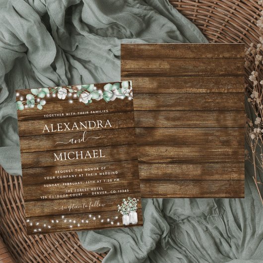 Begroting Eucalyptus Rustic Wedding Invitations