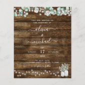 Begroting Eucalyptus Rustic Wedding Invitations Flyer (Voorkant)
