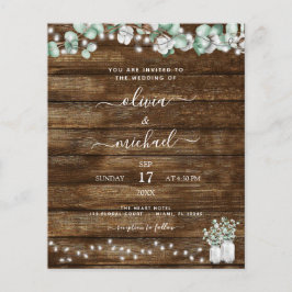 Begroting Eucalyptus Rustic Wedding Invitations Flyer