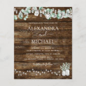 Begroting Eucalyptus Rustic Wedding Invitations Flyer (Voorkant)