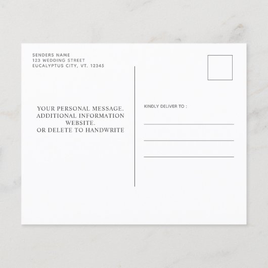 Begroting Eucalyptus Rustic Wood behalve datum (Achterkant)