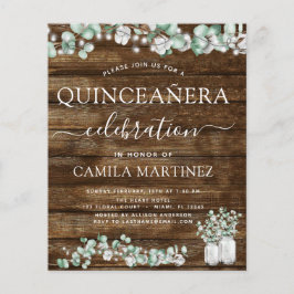 Begroting Eucalyptus Rustic Wood Quinceanera