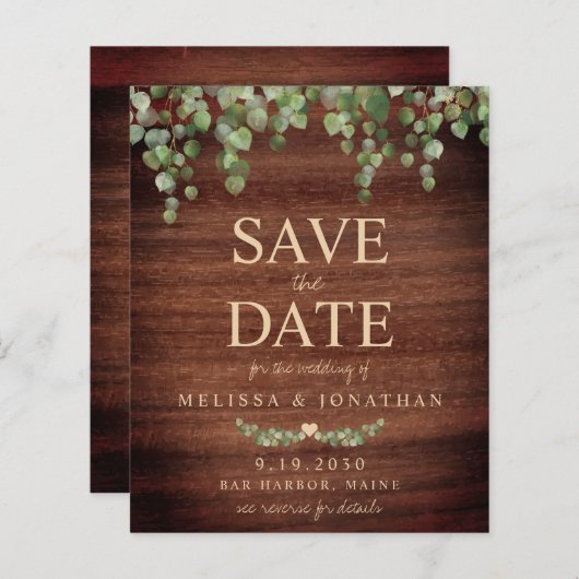 Begroting Eucalyptus Rustige QR-code behalve datum (Voorkant / Achterkant)