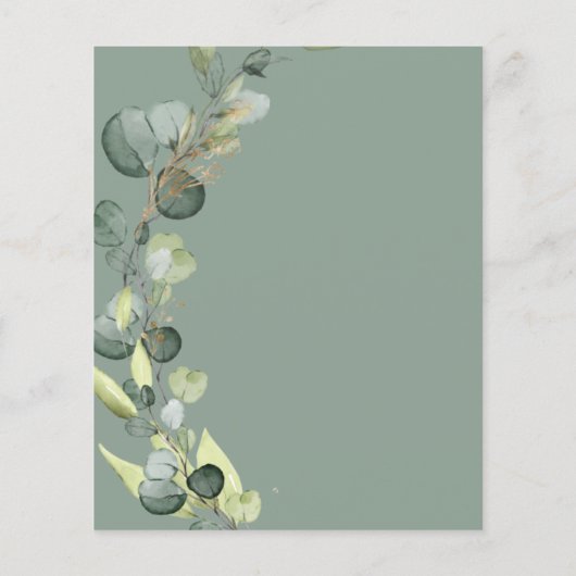 Begroting Eucalyptus Sage Green Greenery Invitatio (Achterkant)