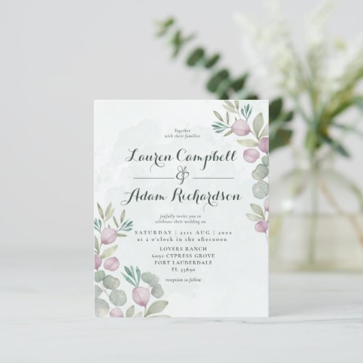 Begroting Eucalyptus Sage Green Weddenschap (Staand voorkant)