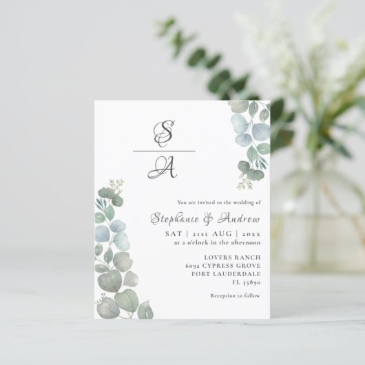 Begroting Eucalyptus Sage Green Weddenschap (Staand voorkant)