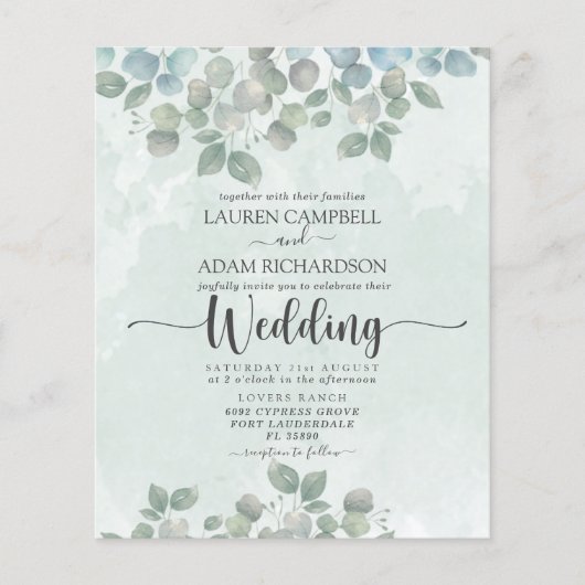 Begroting Eucalyptus sage green Weddenschap (Voorkant)