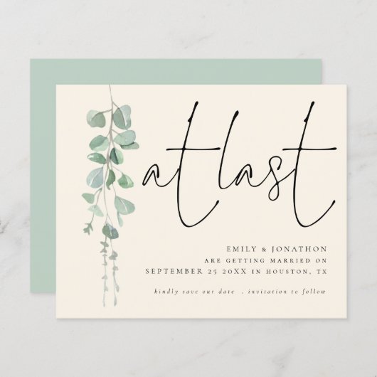 Begroting Eucalyptus Sage Ivory op datum (Voorkant / Achterkant)