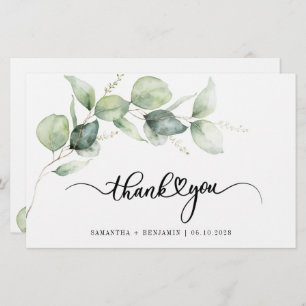 Begroting Eucalyptus Script Weddenschap Bedankt Briefpapier