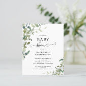 Begroting Eucalyptus Succulent Baby shower Uitnodi (Staand voorkant)