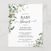 Begroting Eucalyptus Succulent Baby shower Uitnodi (Voorkant)