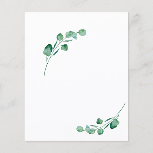 Begroting Eucalyptus Sweet Zestien Partij Uitnodig Flyer (Achterkant)