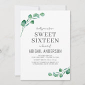 Begroting Eucalyptus Sweet Zestien Partij Uitnodig Kaart (Voorkant)