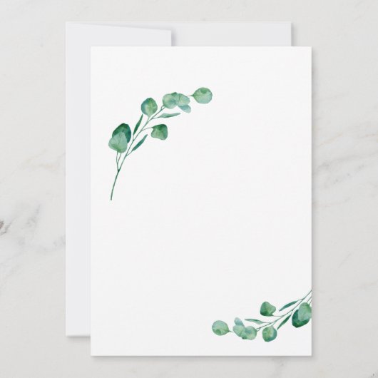 Begroting Eucalyptus Sweet Zestien Partij Uitnodig Kaart (Achterkant)