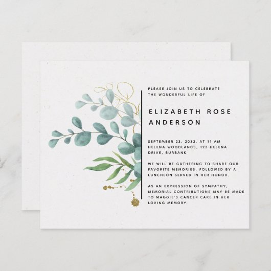 BEGROTING Eucalyptus - Uitnodiging tot leven (Voorkant / Achterkant)