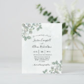 Begroting Eucalyptus Waterverf groene bruiloft (Staand voorkant)