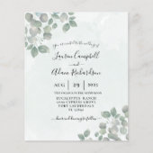 Begroting Eucalyptus Waterverf groene bruiloft (Voorkant)