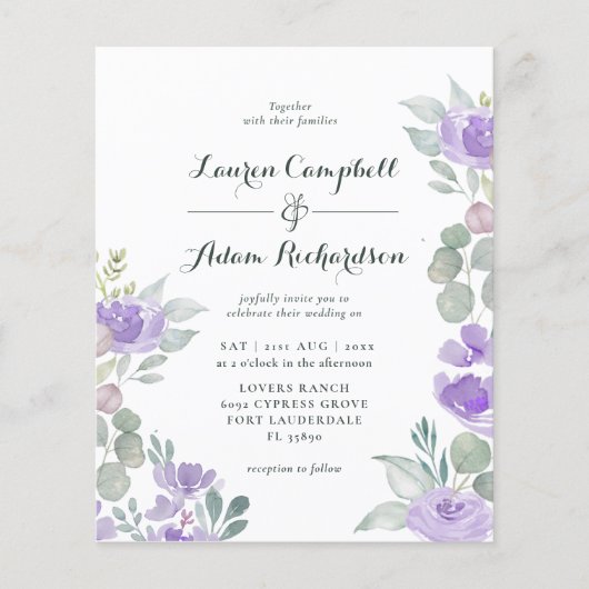 Begroting Eucalyptus Waterverf Paars huwelijk (Voorkant)