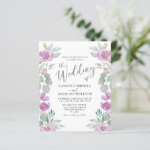 Begroting Eucalyptus Waterverf Roze bruiloft (Staand voorkant)