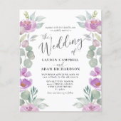 Begroting Eucalyptus Waterverf Roze bruiloft (Voorkant)