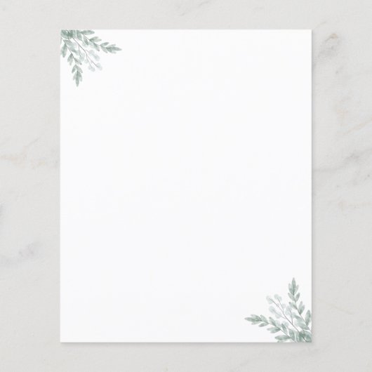 Begroting Eucalyptus Waterverf Vrijgezellenfeest Flyer (Achterkant)