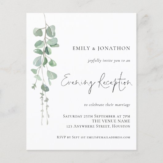 Begroting Eucalyptus Weddenschappen Avond Ontvangs (Voorkant)