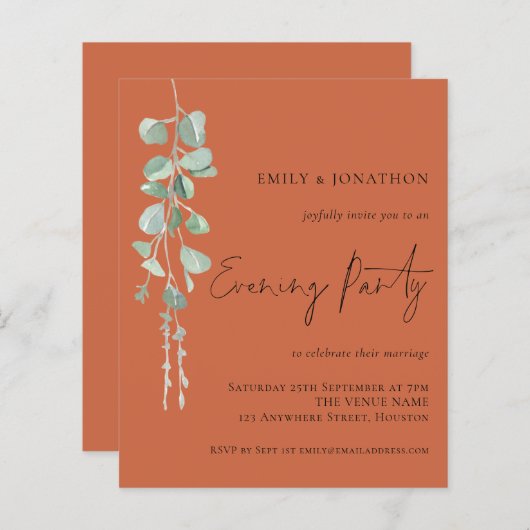 Begroting Eucalyptus Wedding Evening Party Terraco (Voorkant / Achterkant)