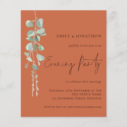 Begroting Eucalyptus Wedding Evening Party Terraco (Voorkant)