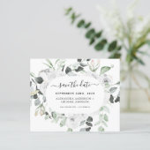 Begroting Eucalyptus White Floral Save the Date (Staand voorkant)