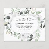Begroting Eucalyptus White Floral Save the Date (Voorkant)