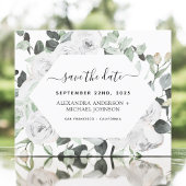 Begroting Eucalyptus White Floral Save the Date