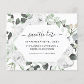 Begroting Eucalyptus White Floral Save the Date (Voorkant)