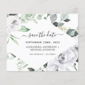 Begroting Eucalyptus White Floral Save the Date (Voorkant)