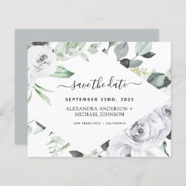Begroting Eucalyptus White Floral Save the Date