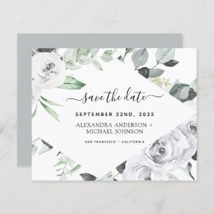 Begroting Eucalyptus White Floral Save the Date