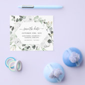 Begroting Eucalyptus White Floral Save the Date Flyer (Enkel)