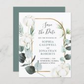 Begroting Eucalyptus Winter Wedding Save the Date (Voorkant / Achterkant)