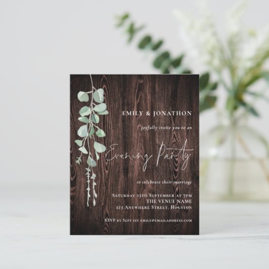 Begroting Eucalyptus Wood Weddenschap (Staand voorkant)