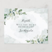 BEGROTING Eucalyptus word je mijn Bridesmaid? Kaar (Achterkant)