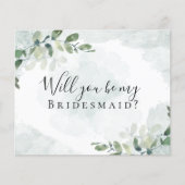 BEGROTING Eucalyptus word je mijn Bridesmaid? Kaar (Voorkant)
