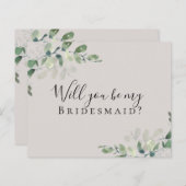 BEGROTING Eucalyptus word je mijn Bridesmaid? Kaar (Voorkant / Achterkant)