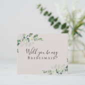 BEGROTING Eucalyptus word je mijn Bridesmaid? Kaar (Staand voorkant)
