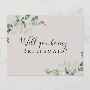 BEGROTING Eucalyptus word je mijn Bridesmaid? Kaar