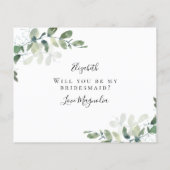 BEGROTING Eucalyptus word je mijn Bridesmaid? Kaar (Achterkant)