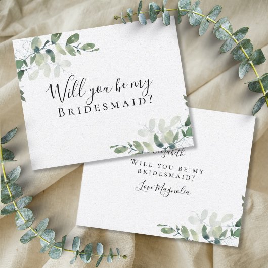 BEGROTING Eucalyptus word je mijn Bridesmaid? Kaar